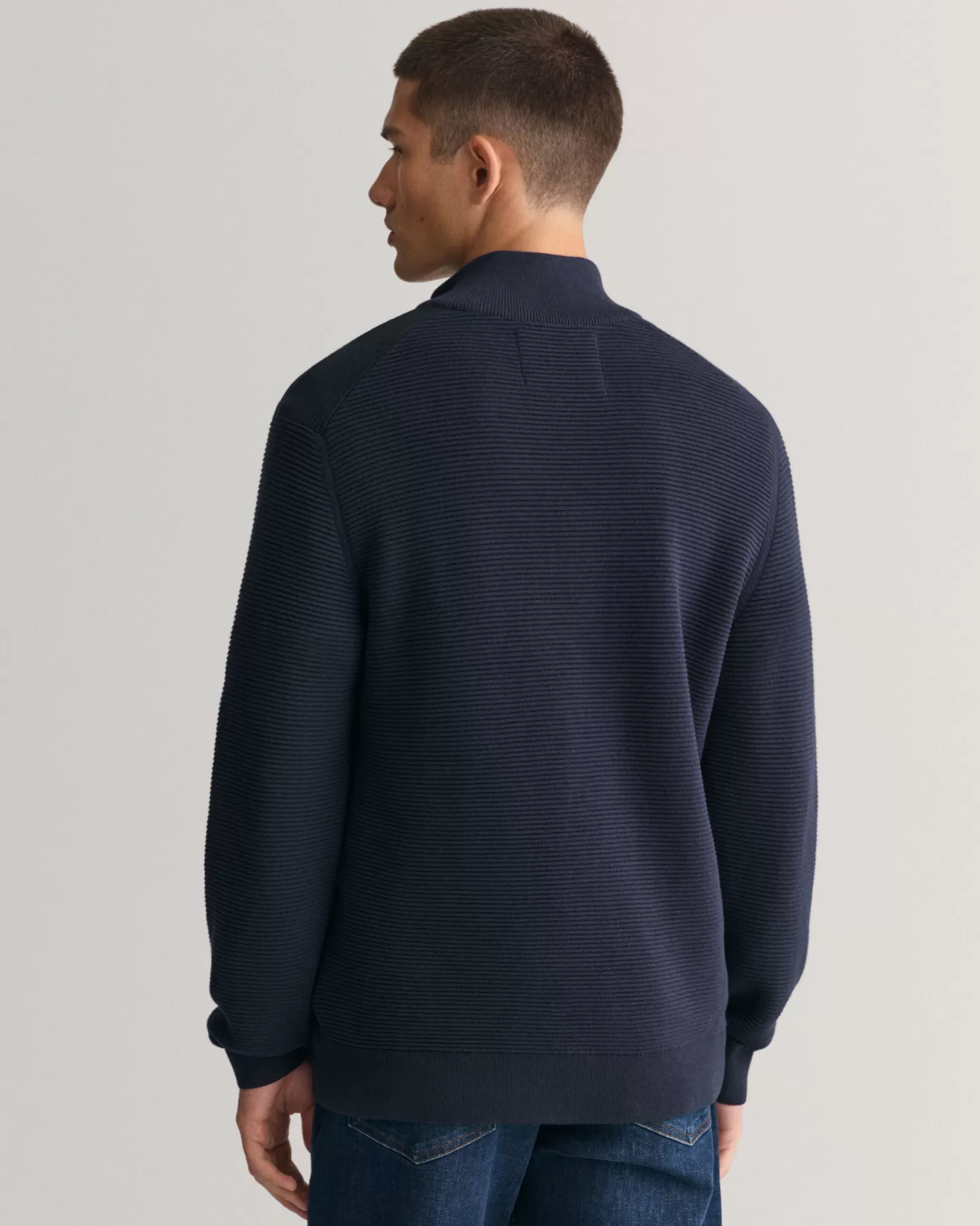 GANT Textured Cotton Half-Zip Sweater | Stickat