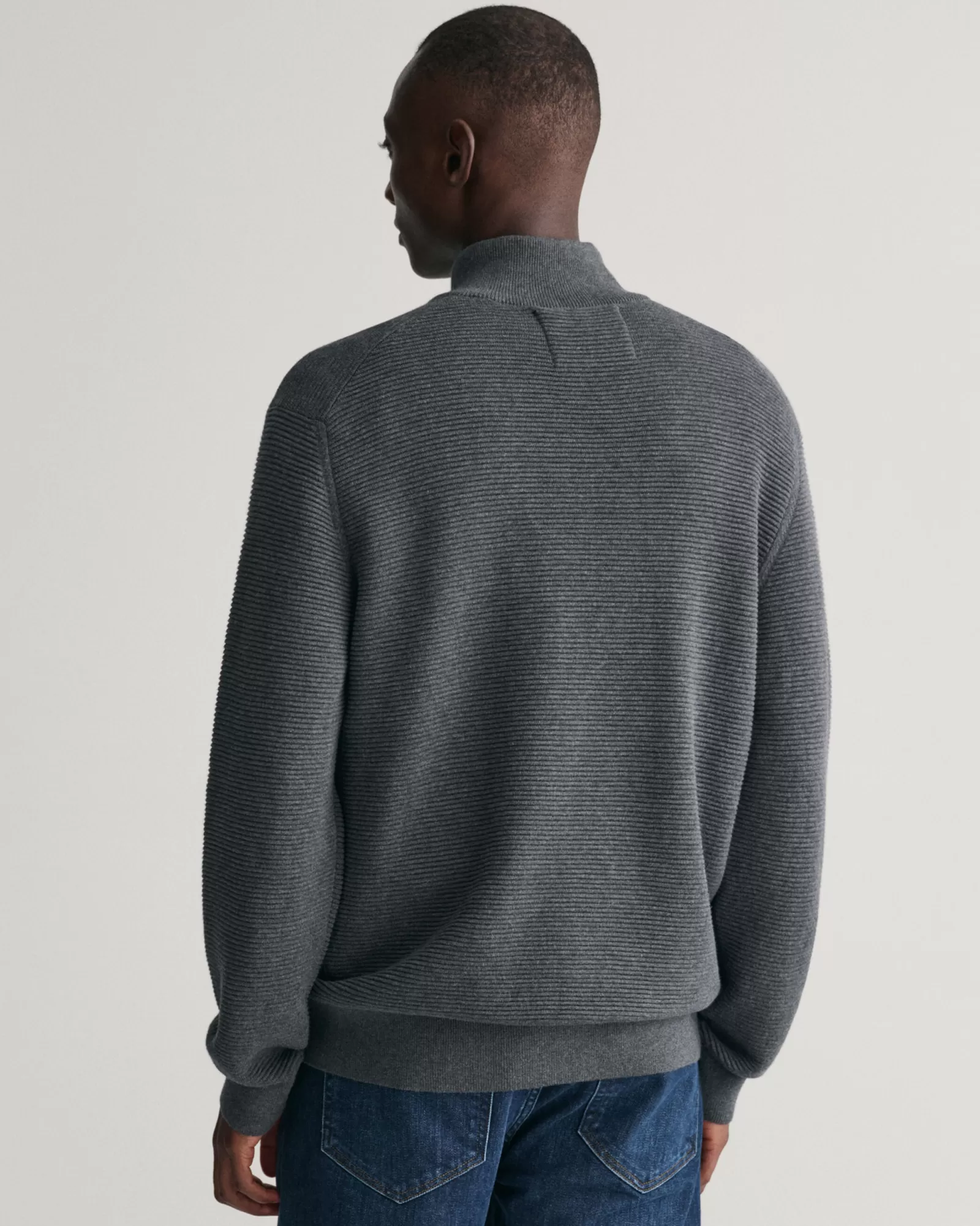 GANT Textured Cotton Half-Zip Sweater | Stickat