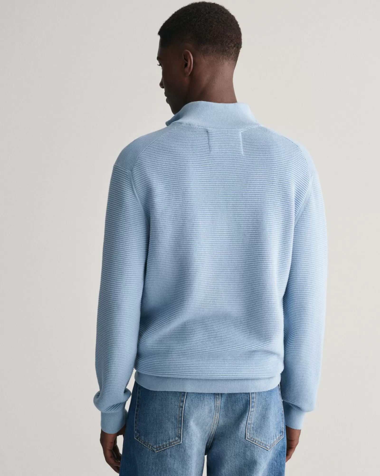 GANT Textured Cotton Half-Zip Sweater | Stickat