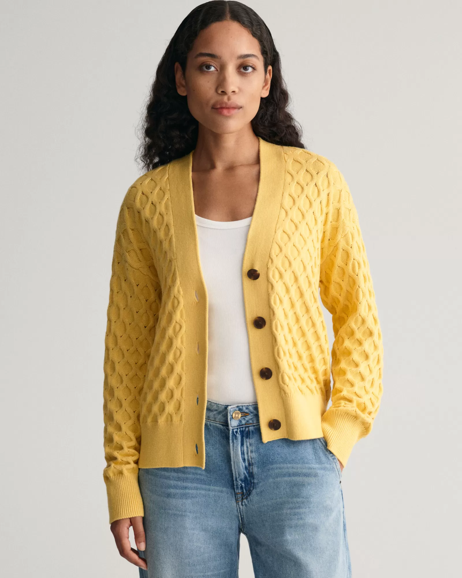 GANT Textured Knit Cardigan | Stickat