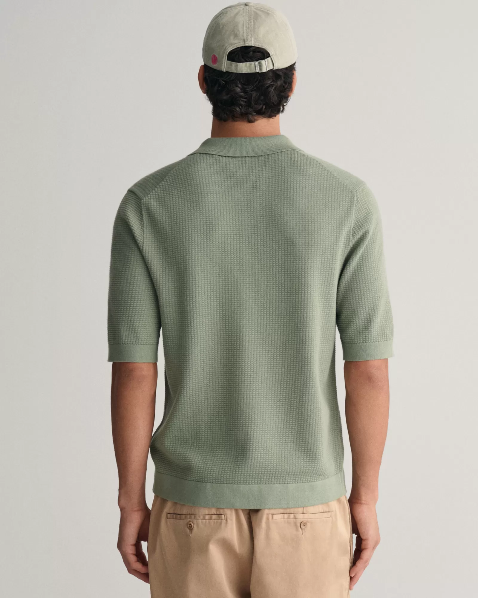 GANT Textured Knit Short Sleeve Shirt | Stickat