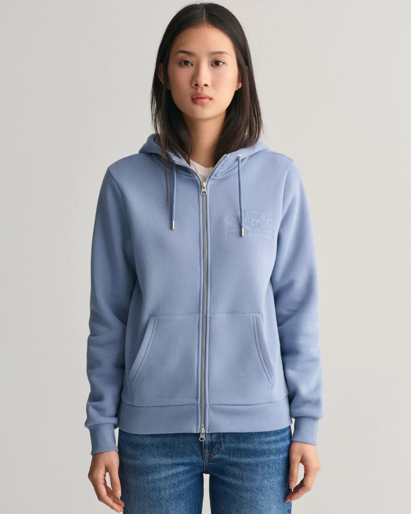 GANT Tonal Shield Zip Hoodie | Hoodies & Tröjor