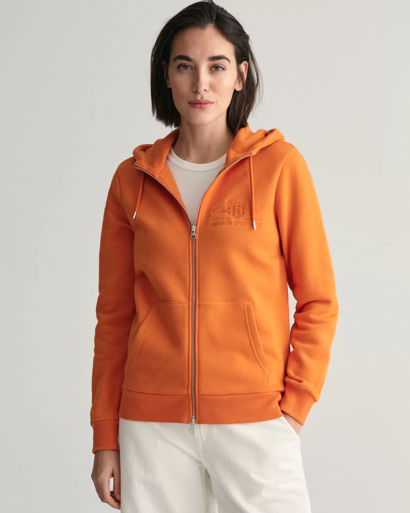 GANT Tonal Shield Zip Hoodie | Hoodies & Tröjor