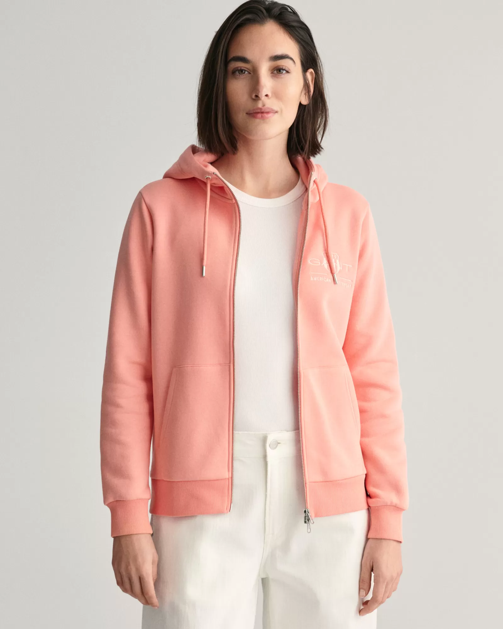 GANT Tonal Shield Zip Hoodie | Hoodies & Tröjor