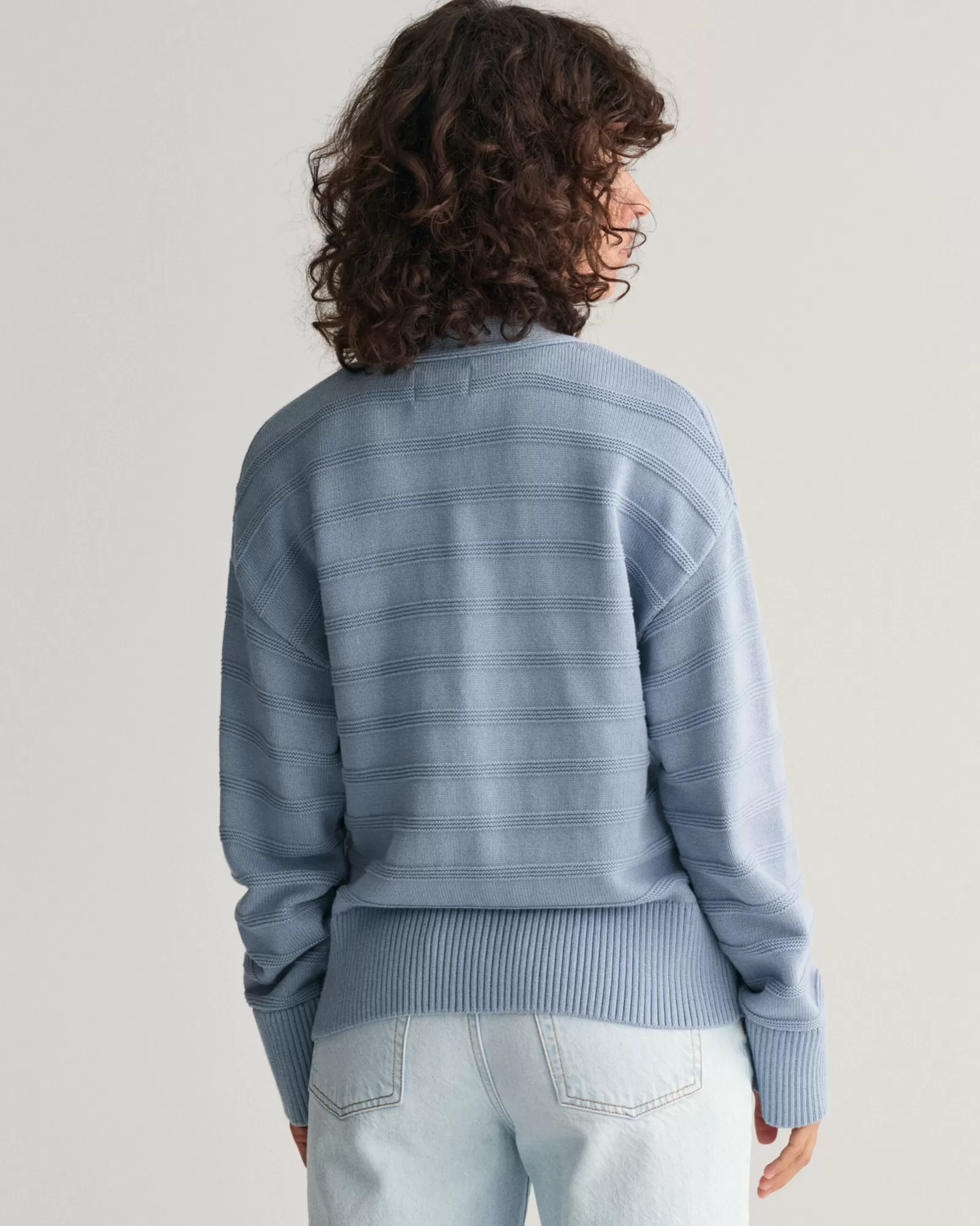 GANT Tonal Striped Cotton Cardigan | Stickat